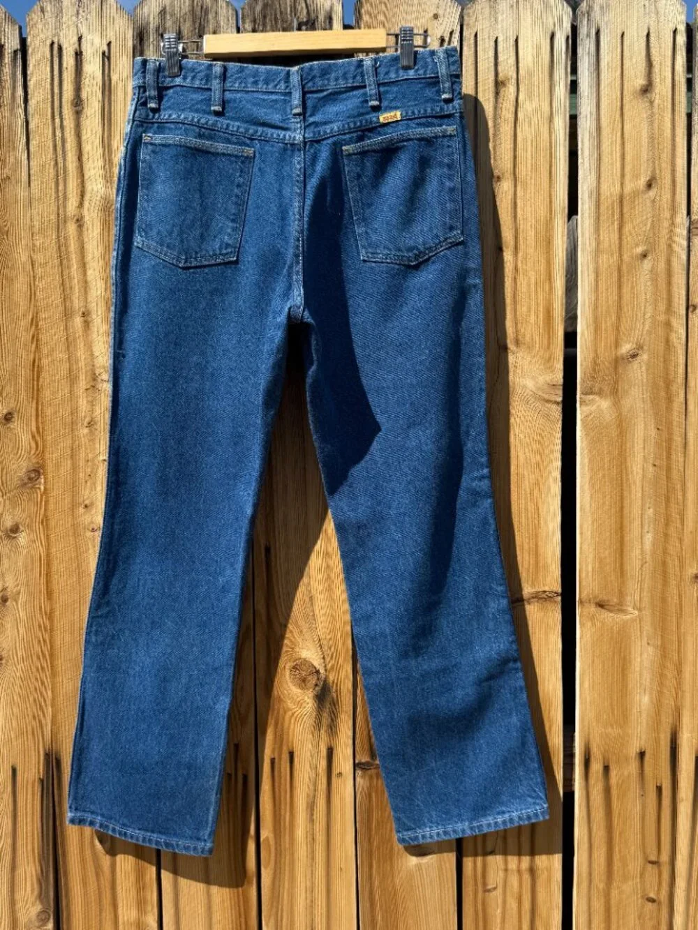 Vintage 90s Rustler High Waist Straight Leg Denim Blue Jeans | Size 31 X 30 - Picture 7 of 12